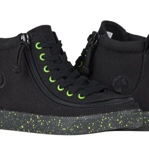 Billy Footwear (Toddlers) - High Top Canvas Black Green Speckle Shoes